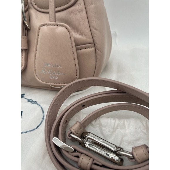 $2950 NEW PRADA MOON NAPPA LEATHER RE-EDITION 2002 MINI SHOULDER BAG PURSE - Picture 7 of 16